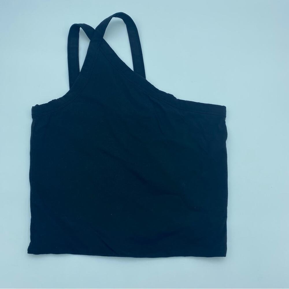 Cotton On Asymmetrical Black Cropped Tank Top